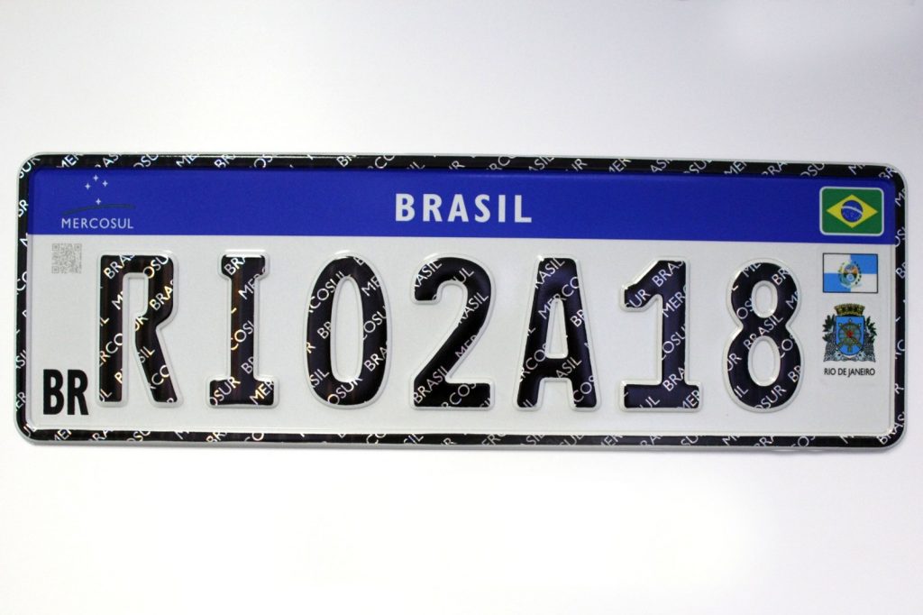 Modelo de placa de veículos do Mercosul — Foto: Reprodução